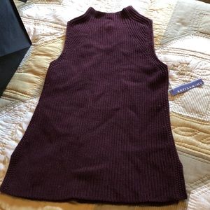 Artisan NY maroon knit sweater vest with mock neck
